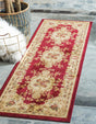 Red 2' 7 x 10' Versailles Runner Area Rug Classic Traditional Motif Indoor Carpet for Hallways, Dining Rooms, Bedrooms, Living Room, Office for Sale at Rug Engine