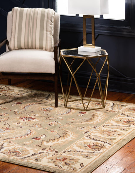 Green 6' 1 x 6' 1 Voyage Square Area Rug Persian Inspired Classic Traditional Design Durable Carpet Mat for Home Interior Design for Sale at Rug Engine