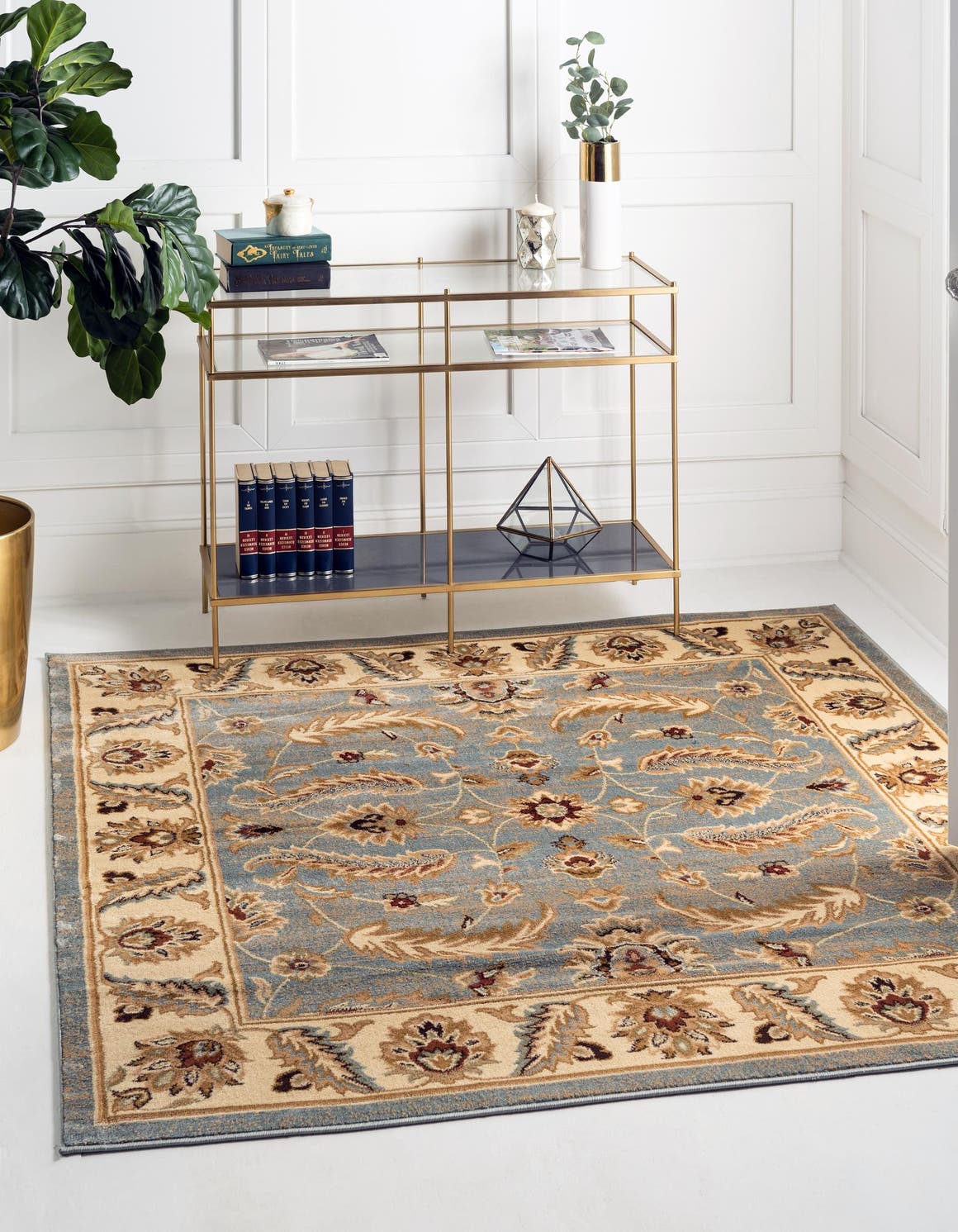 Light Blue 10' x 10' Voyage Square Area Rug