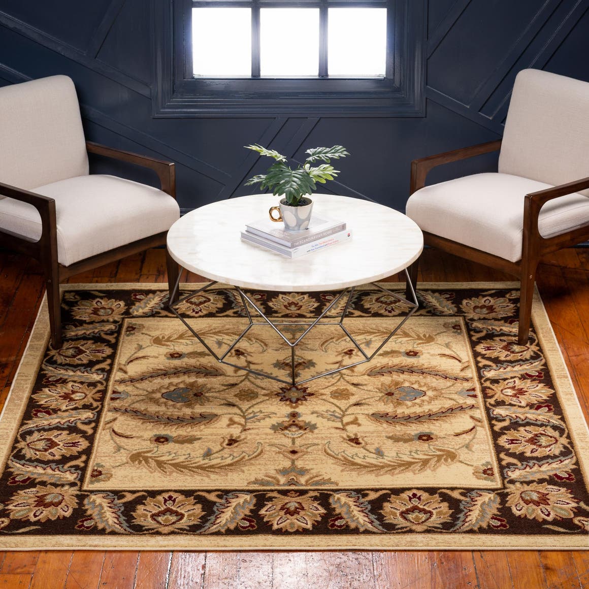 Cream 6' x 6' Voyage Square Area Rug
