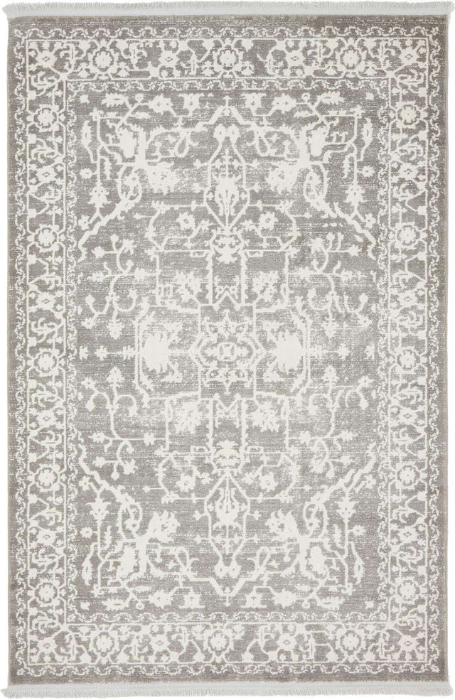 Light Gray 4' 1 x 6' 1 New Classical Rectangle Area Rug 70% Polypropylene & 30% Polyester Traditional Vintage Distressed Carpet for Interior Design Home Decor for Sale at Rug Engine