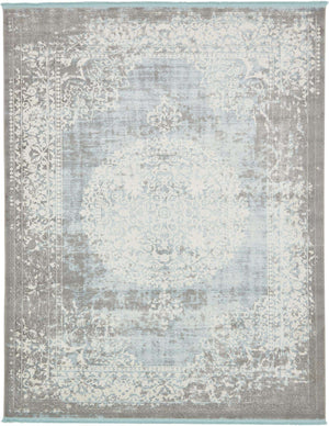 Light Blue 7' 9 x 10' New Classical Rectangle Area Rug 70% Polypropylene & 30% Polyester Traditional Vintage Distressed Carpet for Interior Design Home Decor for Sale at Rug Engine