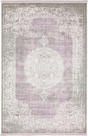 Purple 4' x 6' New Classical Rectangle Area Rug 70% Polypropylene & 30% Polyester Traditional Vintage Distressed Carpet for Interior Design Home Decor for Sale at Rug Engine