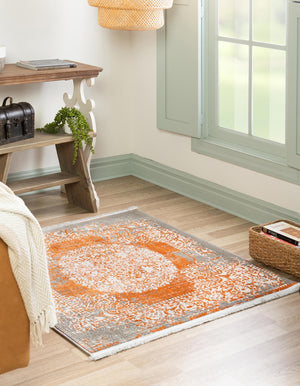 Terracotta 5' 3 x 5' 3 New Classical Square Area Rug 70% Polypropylene & 30% Polyester Traditional Vintage Distressed Carpet for Interior Design Home Decor for Sale at Rug Engine