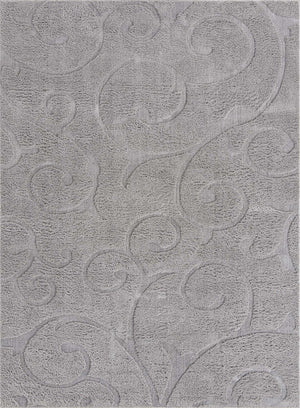 Light Gray 9' x 12' 2 Floral Shag Rectangle Area Rug Thick Soft Touch Fluffy & Plush Shaggy Pile 100% Polyester With Cotton Backing Carpet for Interior Design for Sale at Rug Engine