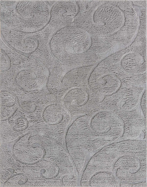 Light Gray 8' x 10' Floral Shag Rectangle Area Rug Thick Soft Touch Fluffy & Plush Shaggy Pile 100% Polyester With Cotton Backing Carpet for Interior Design for Sale at Rug Engine