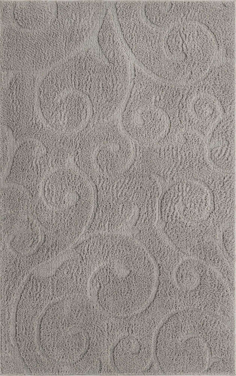 Light Gray 5' 1 x 8' Floral Shag Rectangle Area Rug Thick Soft Touch Fluffy & Plush Shaggy Pile 100% Polyester With Cotton Backing Carpet for Interior Design for Sale at Rug Engine