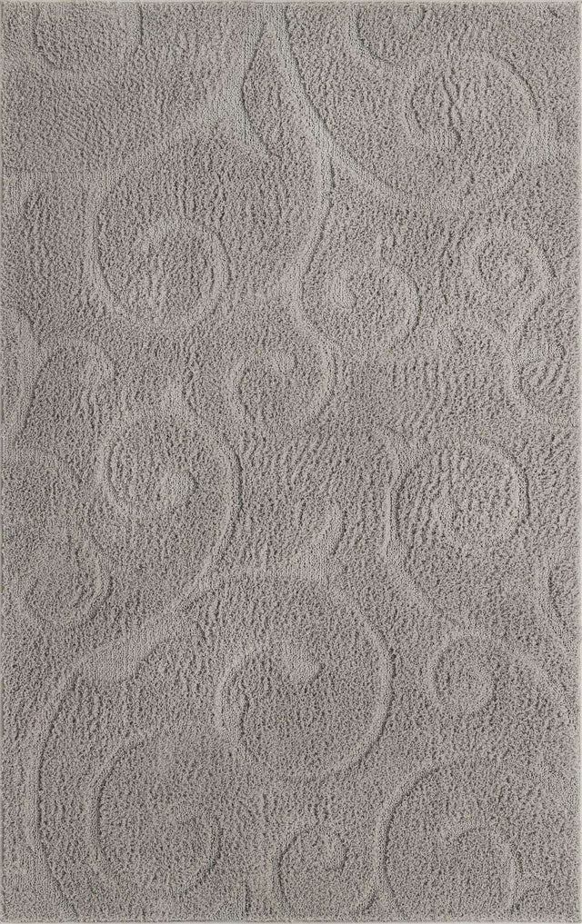 Light Gray 5' 1 x 8' Floral Shag Rectangle Area Rug Thick Soft Touch Fluffy & Plush Shaggy Pile 100% Polyester With Cotton Backing Carpet for Interior Design for Sale at Rug Engine