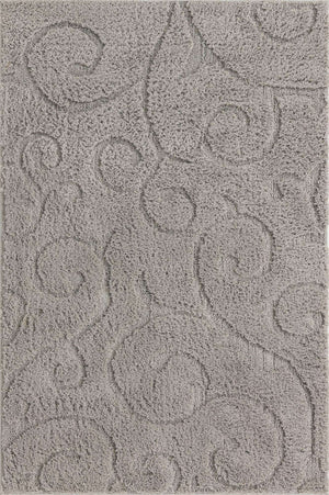 Light Gray 4' 1 x 6' 1 Floral Shag Rectangle Area Rug Thick Soft Touch Fluffy & Plush Shaggy Pile 100% Polyester With Cotton Backing Carpet for Interior Design for Sale at Rug Engine