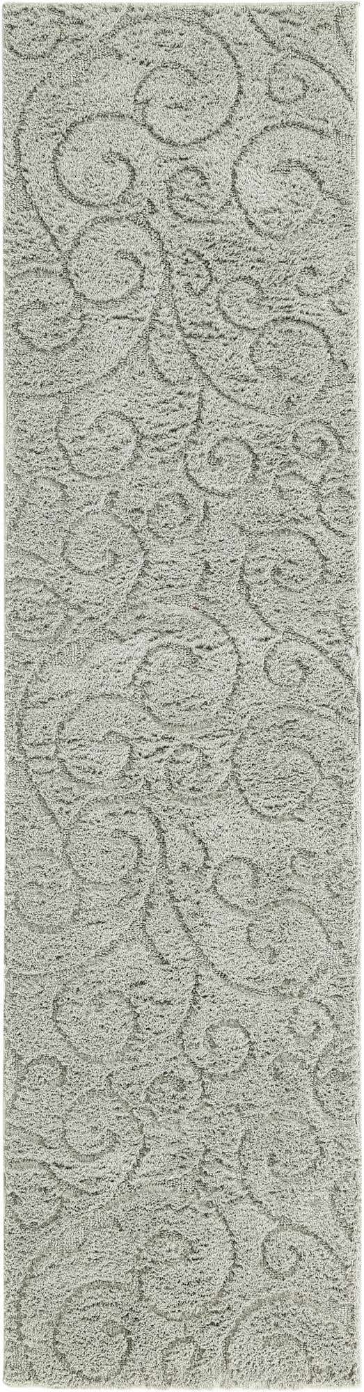 Light Gray 2' 7 x 10' Floral Shag Runner Area Rug Thick Soft Touch Fluffy & Plush Shaggy Pile 100% Polyester With Cotton Backing Carpet for Interior Design for Sale at Rug Engine