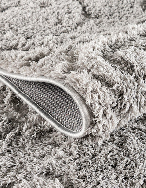 Light Gray 2' 7 x 10' Floral Shag Runner Area Rug Thick Soft Touch Fluffy & Plush Shaggy Pile 100% Polyester With Cotton Backing Carpet for Interior Design for Sale at Rug Engine