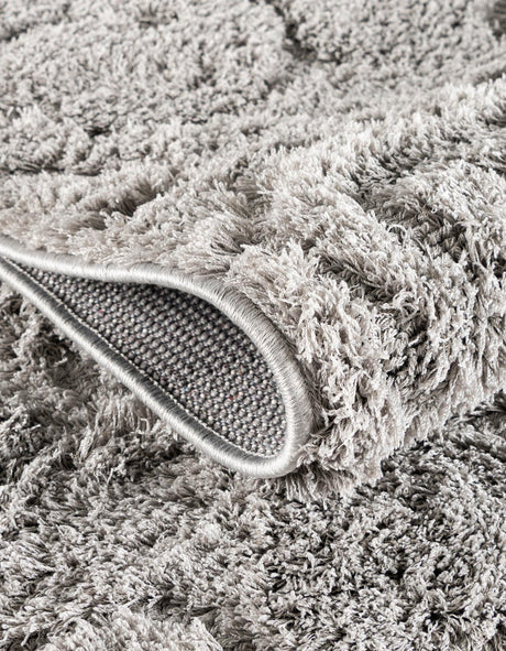 Light Gray 2' 7 x 10' Floral Shag Runner Area Rug Thick Soft Touch Fluffy & Plush Shaggy Pile 100% Polyester With Cotton Backing Carpet for Interior Design for Sale at Rug Engine
