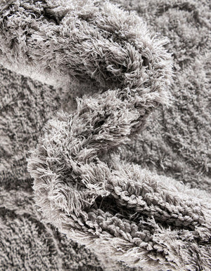 Light Gray 2' 7 x 10' Floral Shag Runner Area Rug Thick Soft Touch Fluffy & Plush Shaggy Pile 100% Polyester With Cotton Backing Carpet for Interior Design for Sale at Rug Engine
