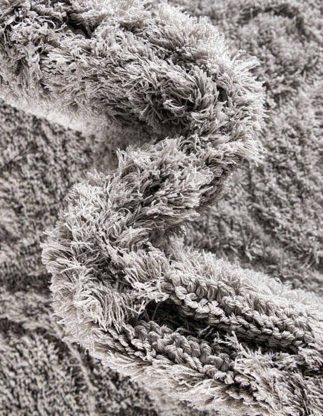 Light Gray 2' 7 x 10' Floral Shag Runner Area Rug Thick Soft Touch Fluffy & Plush Shaggy Pile 100% Polyester With Cotton Backing Carpet for Interior Design for Sale at Rug Engine