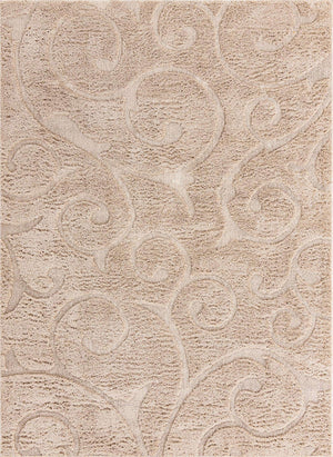 Beige 9' x 12' 2 Floral Shag Rectangle Area Rug Thick Soft Touch Fluffy & Plush Shaggy Pile 100% Polyester With Cotton Backing Carpet for Interior Design for Sale at Rug Engine