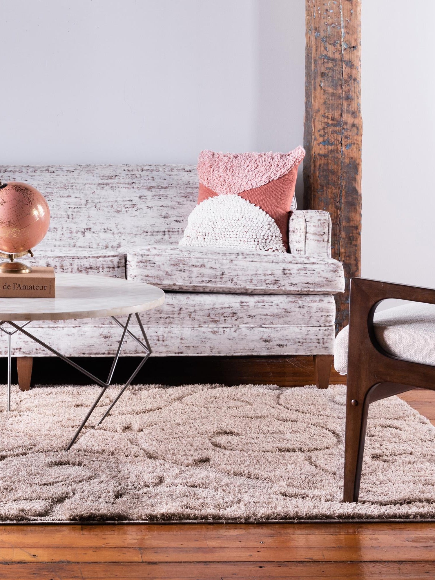 Beige 5' 1 x 8' Floral Shag Rectangle Area Rug Thick Soft Touch Fluffy & Plush Shaggy Pile 100% Polyester With Cotton Backing Carpet for Interior Design for Sale at Rug Engine
