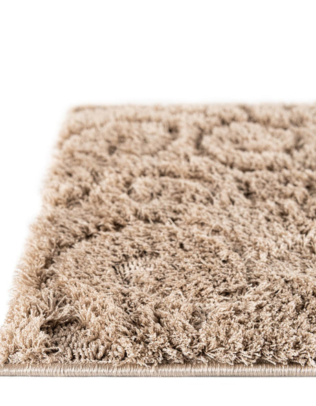 Beige 4' x 6' Floral Shag Rectangle Area Rug Thick Soft Touch Fluffy & Plush Shaggy Pile 100% Polyester With Cotton Backing Carpet for Interior Design for Sale at Rug Engine