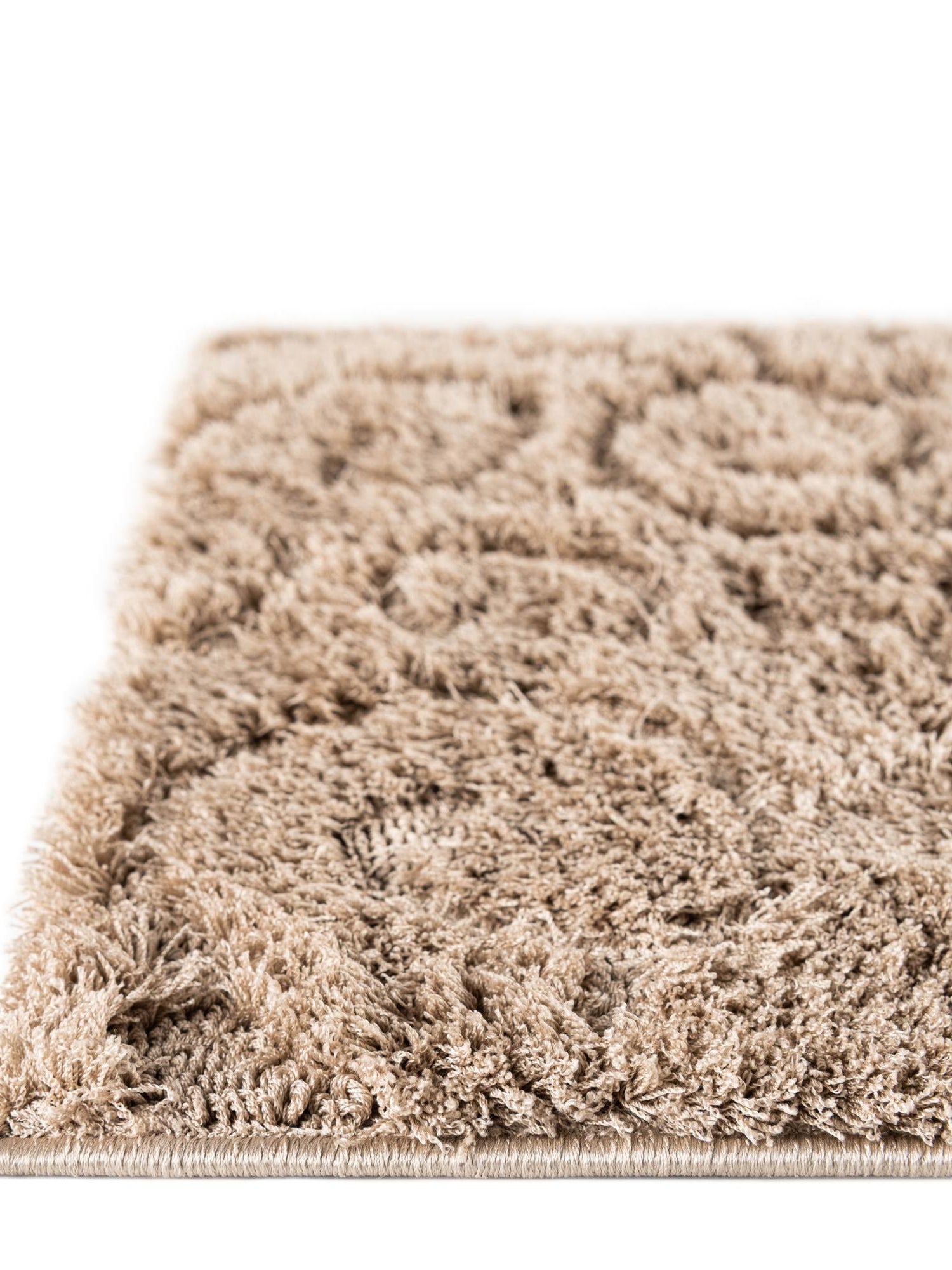 Beige 5' 1 x 8' Floral Shag Rectangle Area Rug Thick Soft Touch Fluffy & Plush Shaggy Pile 100% Polyester With Cotton Backing Carpet for Interior Design for Sale at Rug Engine