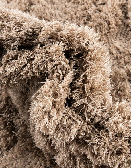 Beige 2' x 6' 7 Floral Shag Runner Area Rug Thick Soft Touch Fluffy & Plush Shaggy Pile 100% Polyester With Cotton Backing Carpet for Interior Design for Sale at Rug Engine