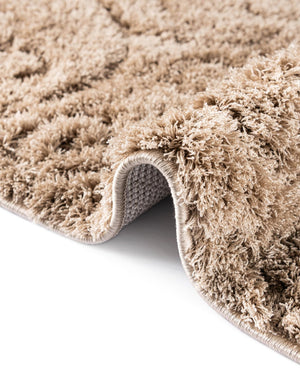 Beige 2' x 6' 7 Floral Shag Runner Area Rug Thick Soft Touch Fluffy & Plush Shaggy Pile 100% Polyester With Cotton Backing Carpet for Interior Design for Sale at Rug Engine