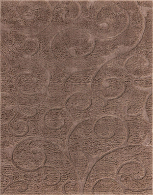 Brown 8' x 10' Floral Shag Rectangle Rug