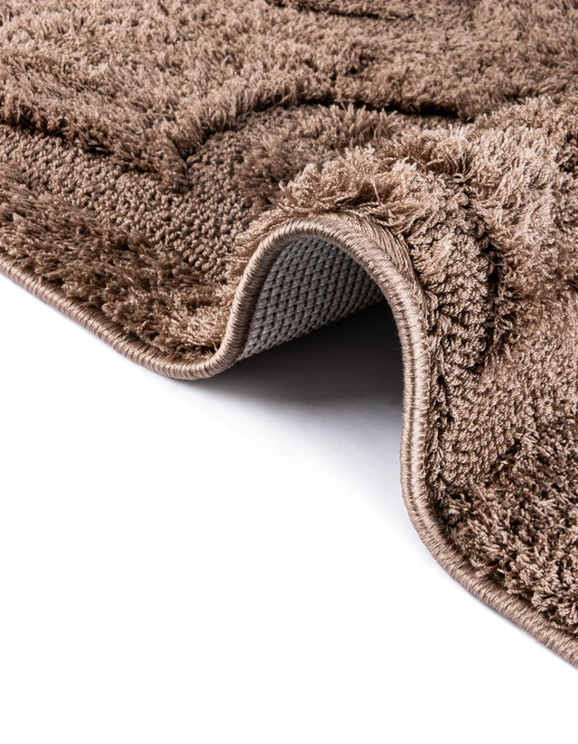 Brown 5' 1 x 8' Floral Shag Rectangle Area Rug Thick Soft Touch Fluffy & Plush Shaggy Pile 100% Polyester With Cotton Backing Carpet for Interior Design for Sale at Rug Engine