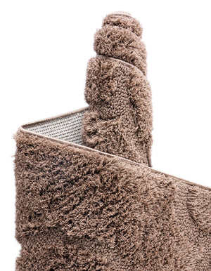 Brown 5' 1 x 8' Floral Shag Rectangle Area Rug Thick Soft Touch Fluffy & Plush Shaggy Pile 100% Polyester With Cotton Backing Carpet for Interior Design for Sale at Rug Engine