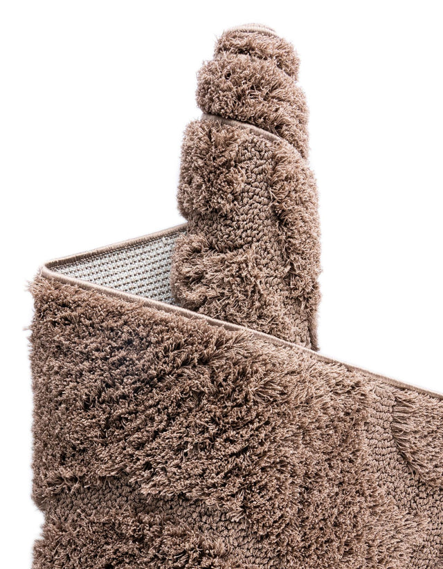 Brown 5' 1 x 8' Floral Shag Rectangle Area Rug Thick Soft Touch Fluffy & Plush Shaggy Pile 100% Polyester With Cotton Backing Carpet for Interior Design for Sale at Rug Engine