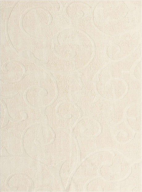 Ivory 9' x 12' 2 Floral Shag Rectangle Area Rug Thick Soft Touch Fluffy & Plush Shaggy Pile 100% Polyester With Cotton Backing Carpet for Interior Design for Sale at Rug Engine