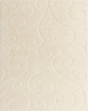 Ivory 8' x 10' Floral Shag Rectangle Area Rug Thick Soft Touch Fluffy & Plush Shaggy Pile 100% Polyester With Cotton Backing Carpet for Interior Design for Sale at Rug Engine