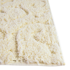 Ivory 8' x 10' Floral Shag Rectangle Area Rug Thick Soft Touch Fluffy & Plush Shaggy Pile 100% Polyester With Cotton Backing Carpet for Interior Design for Sale at Rug Engine