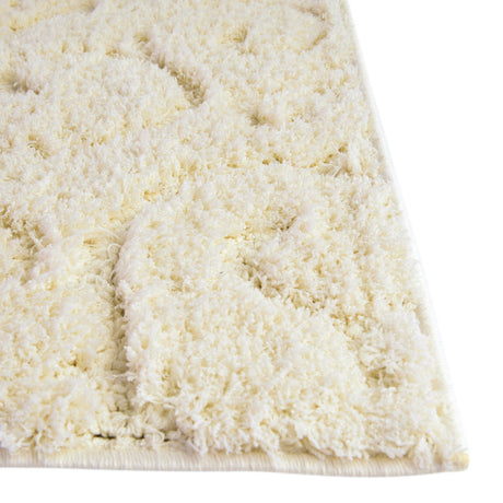 Ivory 5' 1 x 8' Floral Shag Rectangle Area Rug Thick Soft Touch Fluffy & Plush Shaggy Pile 100% Polyester With Cotton Backing Carpet for Interior Design for Sale at Rug Engine