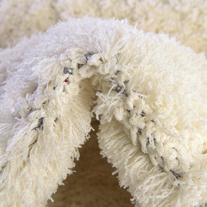 Ivory 8' x 10' Floral Shag Rectangle Area Rug Thick Soft Touch Fluffy & Plush Shaggy Pile 100% Polyester With Cotton Backing Carpet for Interior Design for Sale at Rug Engine