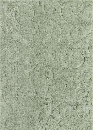 Green 9' x 12' 2 Floral Shag Rectangle Rug