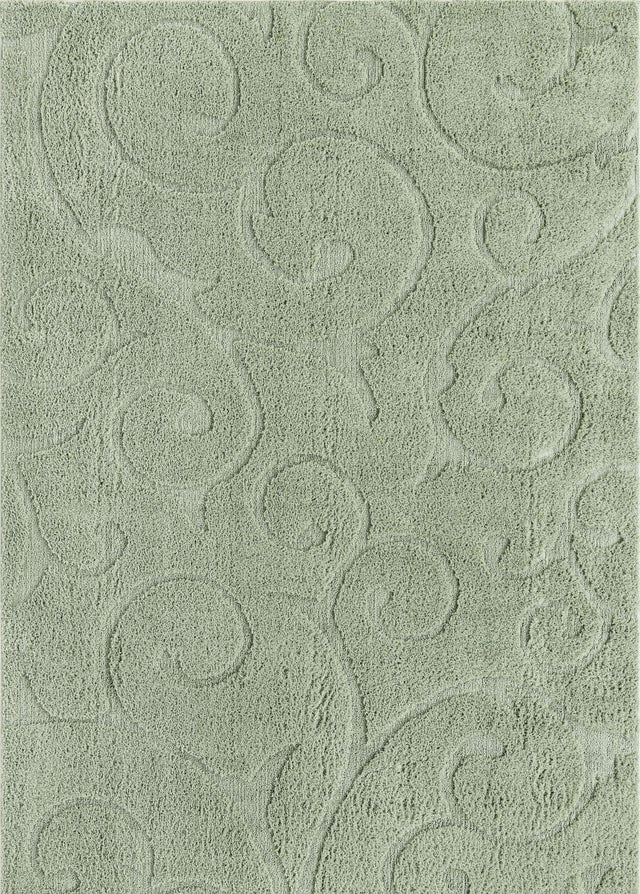 Green 9' x 12' 2 Floral Shag Rectangle Rug