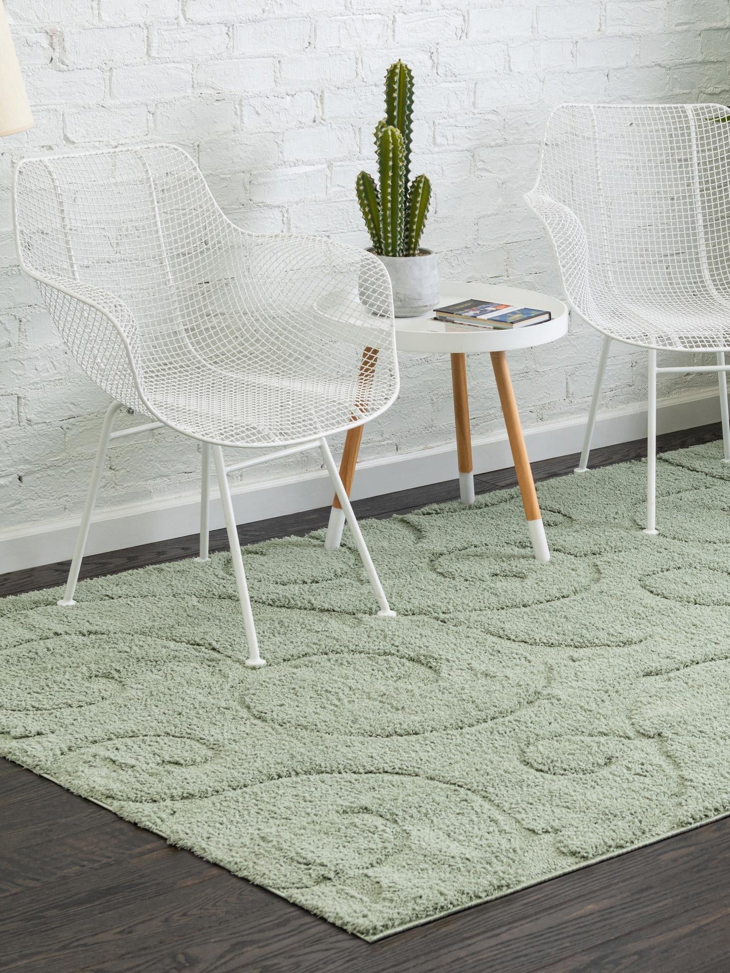 Green 4' 1 x 6' 1 Floral Shag Rectangle Area Rug Thick Soft Touch Fluffy & Plush Shaggy Pile 100% Polyester With Cotton Backing Carpet for Interior Design for Sale at Rug Engine