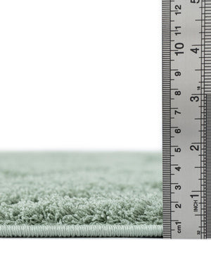 Green 5' 1 x 8' Floral Shag Rectangle Rug