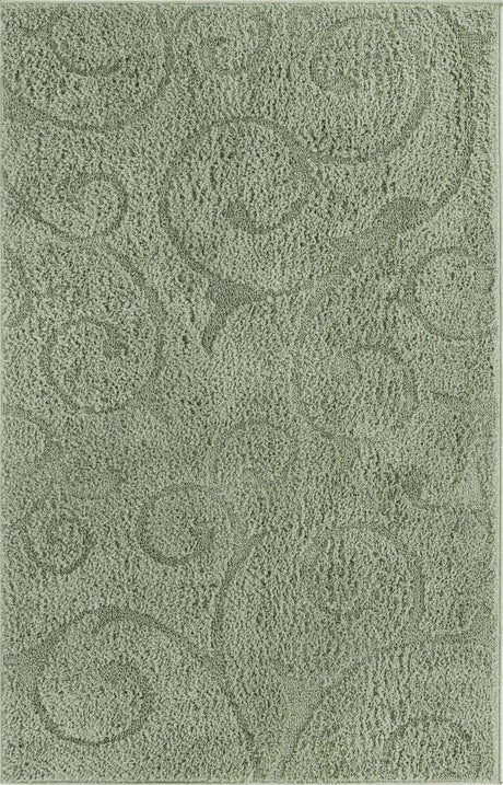 Green 4' 1 x 6' 1 Floral Shag Rectangle Area Rug Thick Soft Touch Fluffy & Plush Shaggy Pile 100% Polyester With Cotton Backing Carpet for Interior Design for Sale at Rug Engine