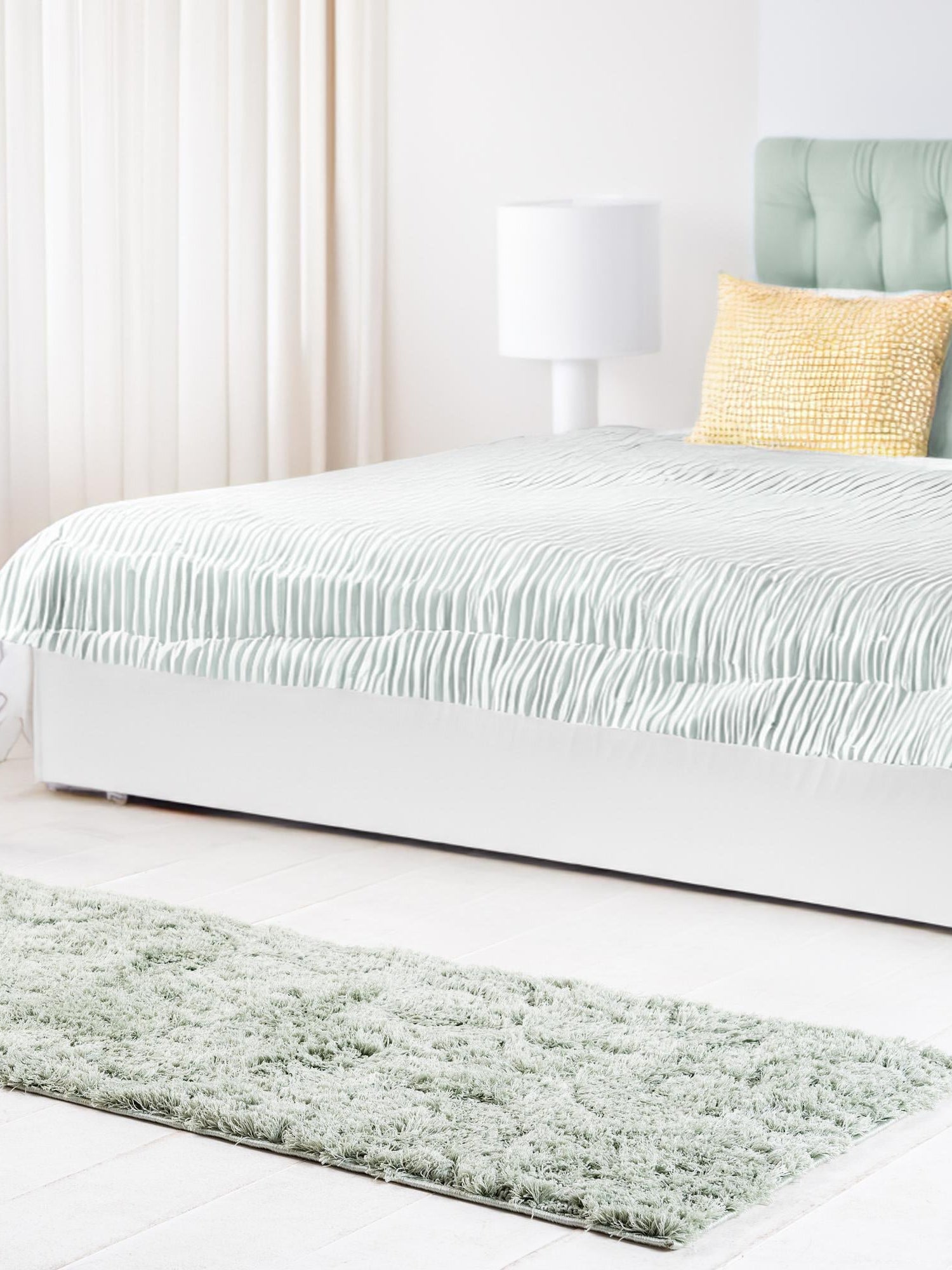 Green 2' 7 x 10' Floral Shag Runner Area Rug Thick Soft Touch Fluffy & Plush Shaggy Pile 100% Polyester With Cotton Backing Carpet for Interior Design for Sale at Rug Engine