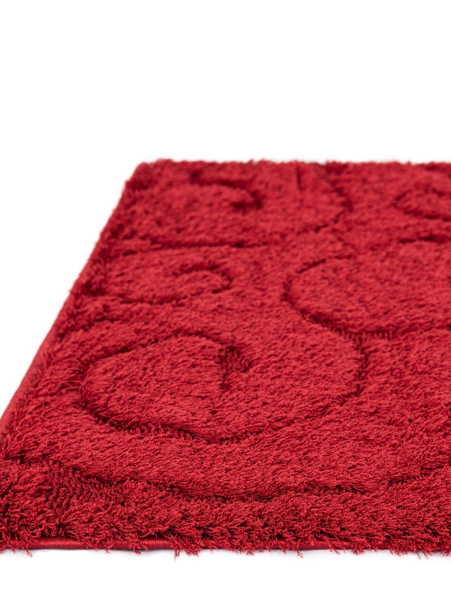 Red 4' x 6' Floral Shag Rectangle Area Rug Thick Soft Touch Fluffy & Plush Shaggy Pile 100% Polyester With Cotton Backing Carpet for Interior Design for Sale at Rug Engine