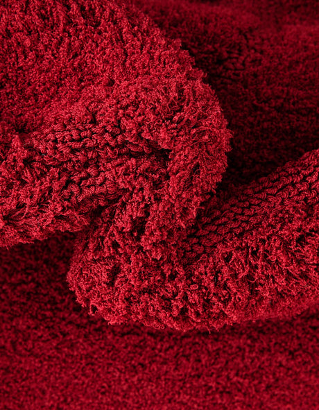 Red 5' x 8' Floral Shag Rectangle Area Rug Thick Soft Touch Fluffy & Plush Shaggy Pile 100% Polyester With Cotton Backing Carpet for Interior Design for Sale at Rug Engine