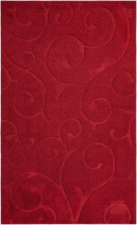 Red 5' x 8' Floral Shag Rectangle Area Rug Thick Soft Touch Fluffy & Plush Shaggy Pile 100% Polyester With Cotton Backing Carpet for Interior Design for Sale at Rug Engine