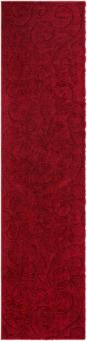 Red 2' 7 x 10' Floral Shag Runner Area Rug Thick Soft Touch Fluffy & Plush Shaggy Pile 100% Polyester With Cotton Backing Carpet for Interior Design for Sale at Rug Engine