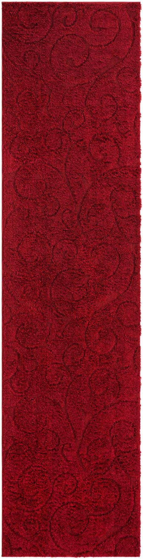 Red 2' 7 x 10' Floral Shag Runner Area Rug Thick Soft Touch Fluffy & Plush Shaggy Pile 100% Polyester With Cotton Backing Carpet for Interior Design for Sale at Rug Engine