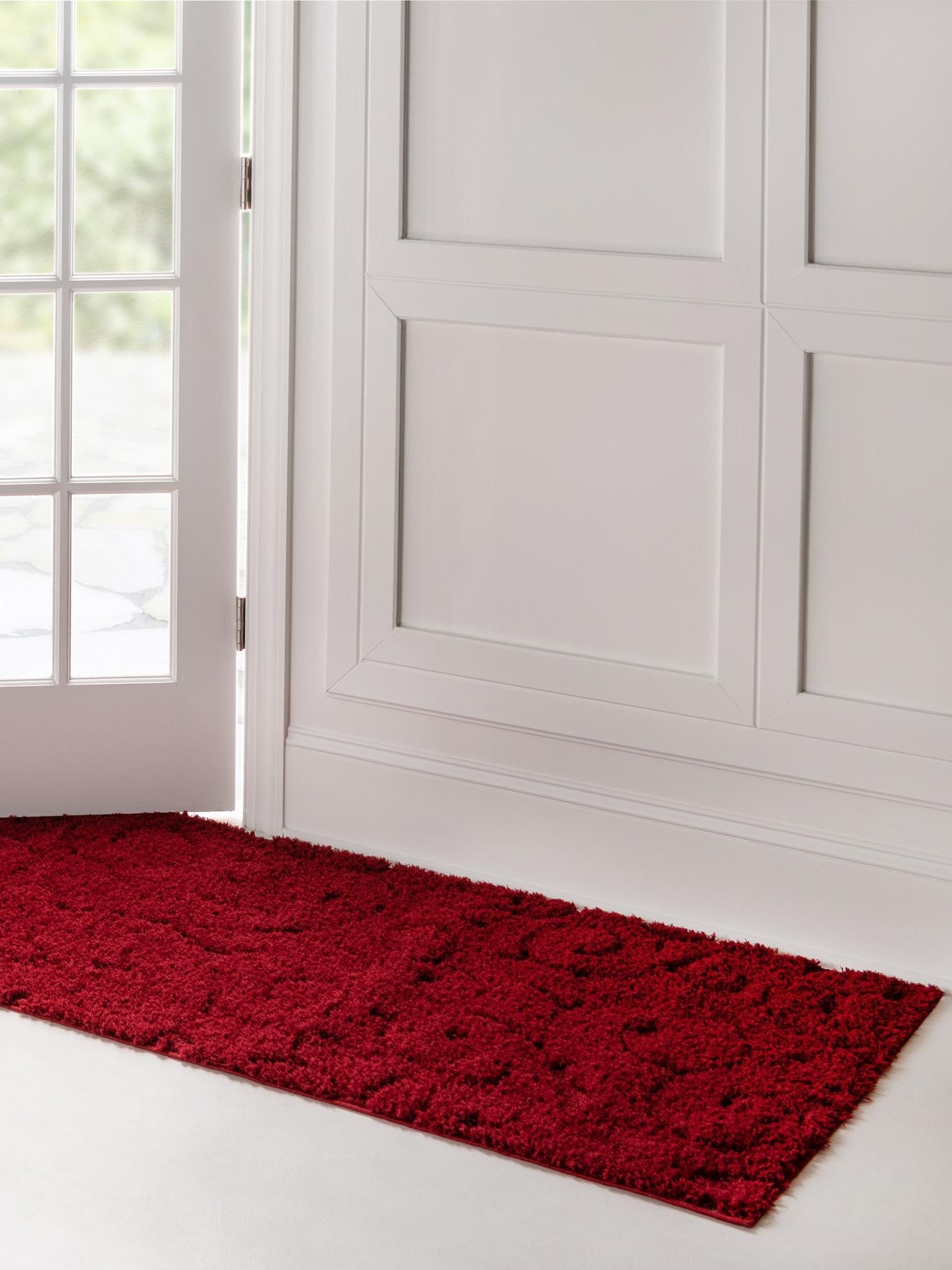 Red 2' 7 x 10' Floral Shag Runner Area Rug Thick Soft Touch Fluffy & Plush Shaggy Pile 100% Polyester With Cotton Backing Carpet for Interior Design for Sale at Rug Engine