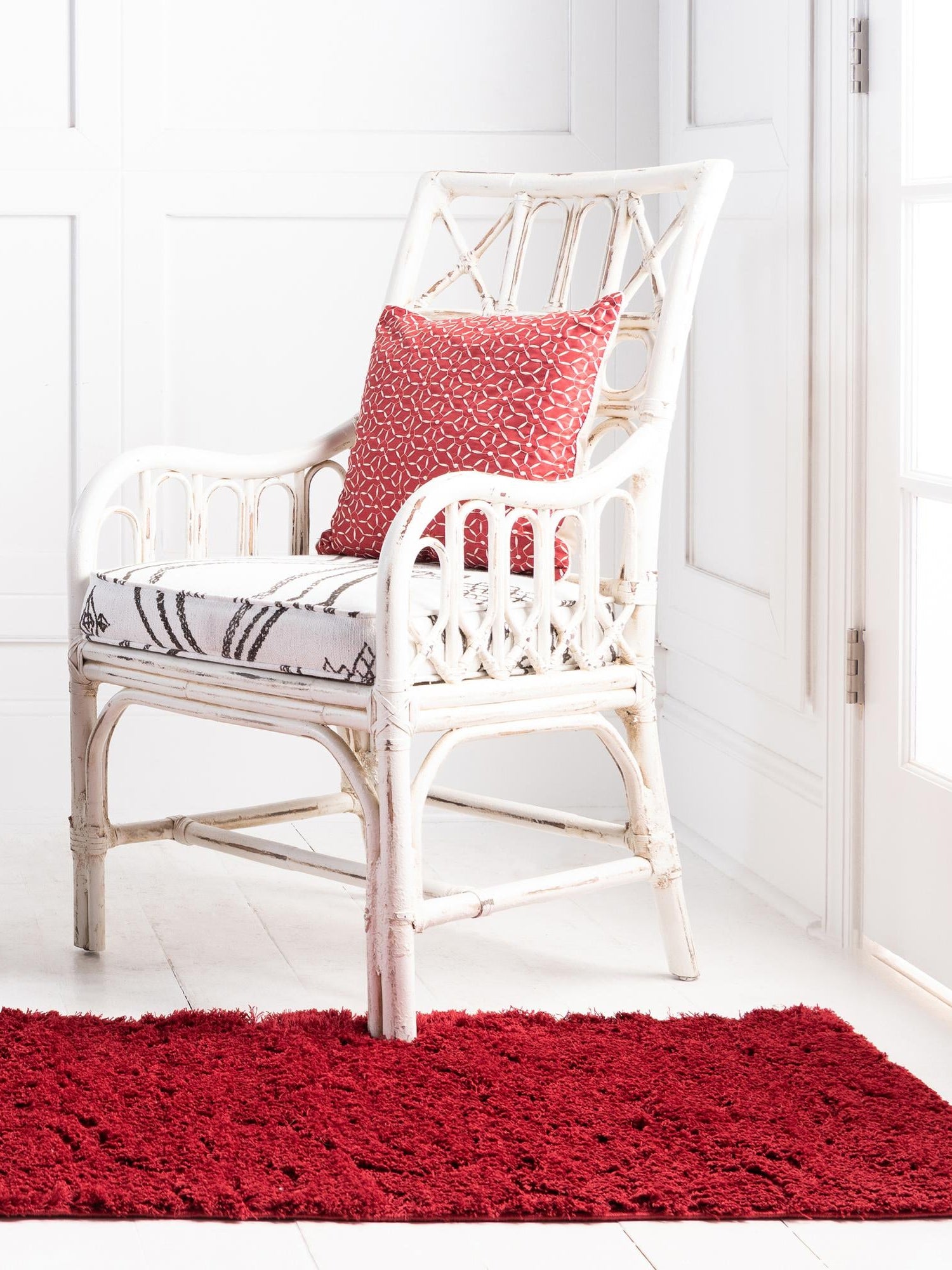 Red 2' x 6' 7 Floral Shag Runner Area Rug Thick Soft Touch Fluffy & Plush Shaggy Pile 100% Polyester With Cotton Backing Carpet for Interior Design for Sale at Rug Engine