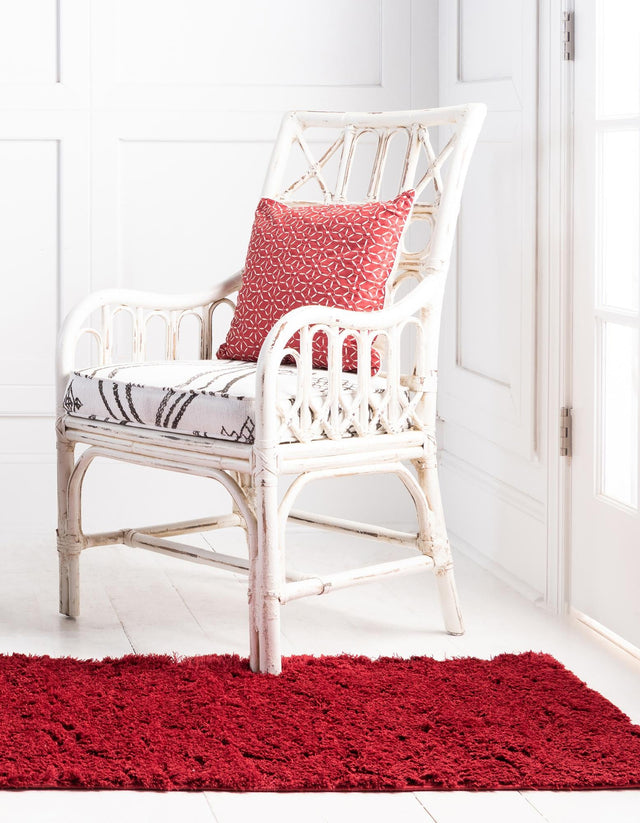Red 2' x 8' Floral Shag Runner Area Rug Thick Soft Touch Fluffy & Plush Shaggy Pile 100% Polyester With Cotton Backing Carpet for Interior Design for Sale at Rug Engine
