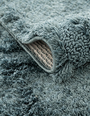 Blue 4' x 6' Floral Shag Rectangle Area Rug Thick Soft Touch Fluffy & Plush Shaggy Pile 100% Polyester With Cotton Backing Carpet for Interior Design for Sale at Rug Engine