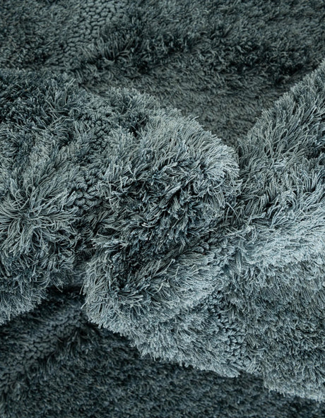 Blue 5' x 8' Floral Shag Rectangle Area Rug Thick Soft Touch Fluffy & Plush Shaggy Pile 100% Polyester With Cotton Backing Carpet for Interior Design for Sale at Rug Engine