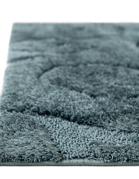 Blue 2' 7 x 10' Floral Shag Runner Area Rug Thick Soft Touch Fluffy & Plush Shaggy Pile 100% Polyester With Cotton Backing Carpet for Interior Design for Sale at Rug Engine
